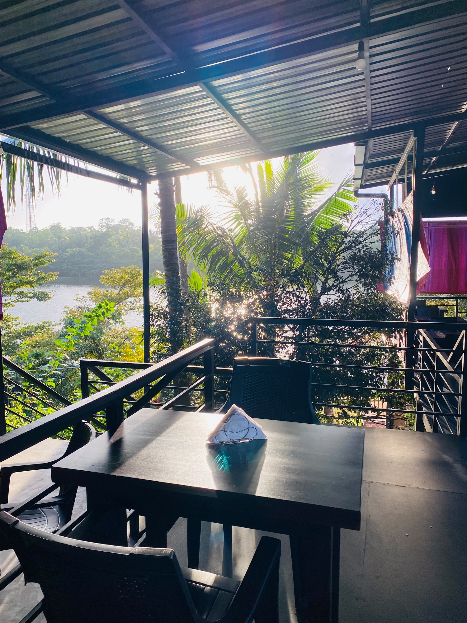 A table overlooking the lake